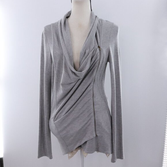 Market & Spruce | Open Front Zip Front Cardigan Medium - Picture 5 of 9